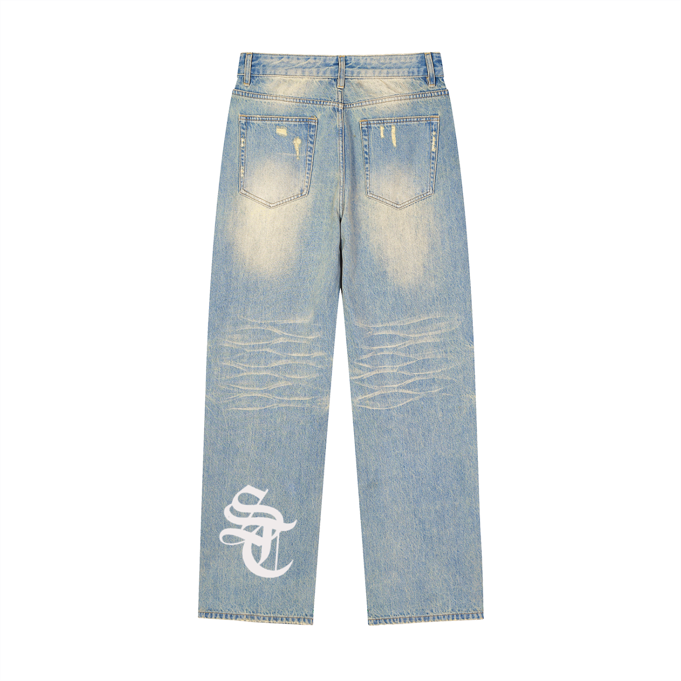 Sun Fade Raw Denim Jeans