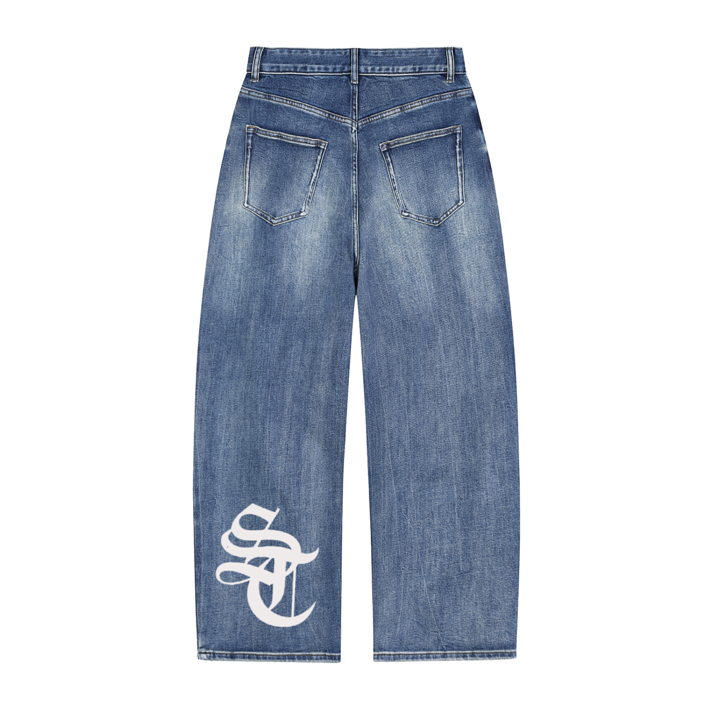 Sun Fade Heavyweight Dark Blue Denim Jeans