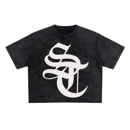 Unisex Cropped Snow Washed T-shirt(285GSM)