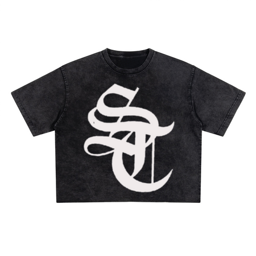 Unisex Cropped Snow Washed T-shirt(285GSM)