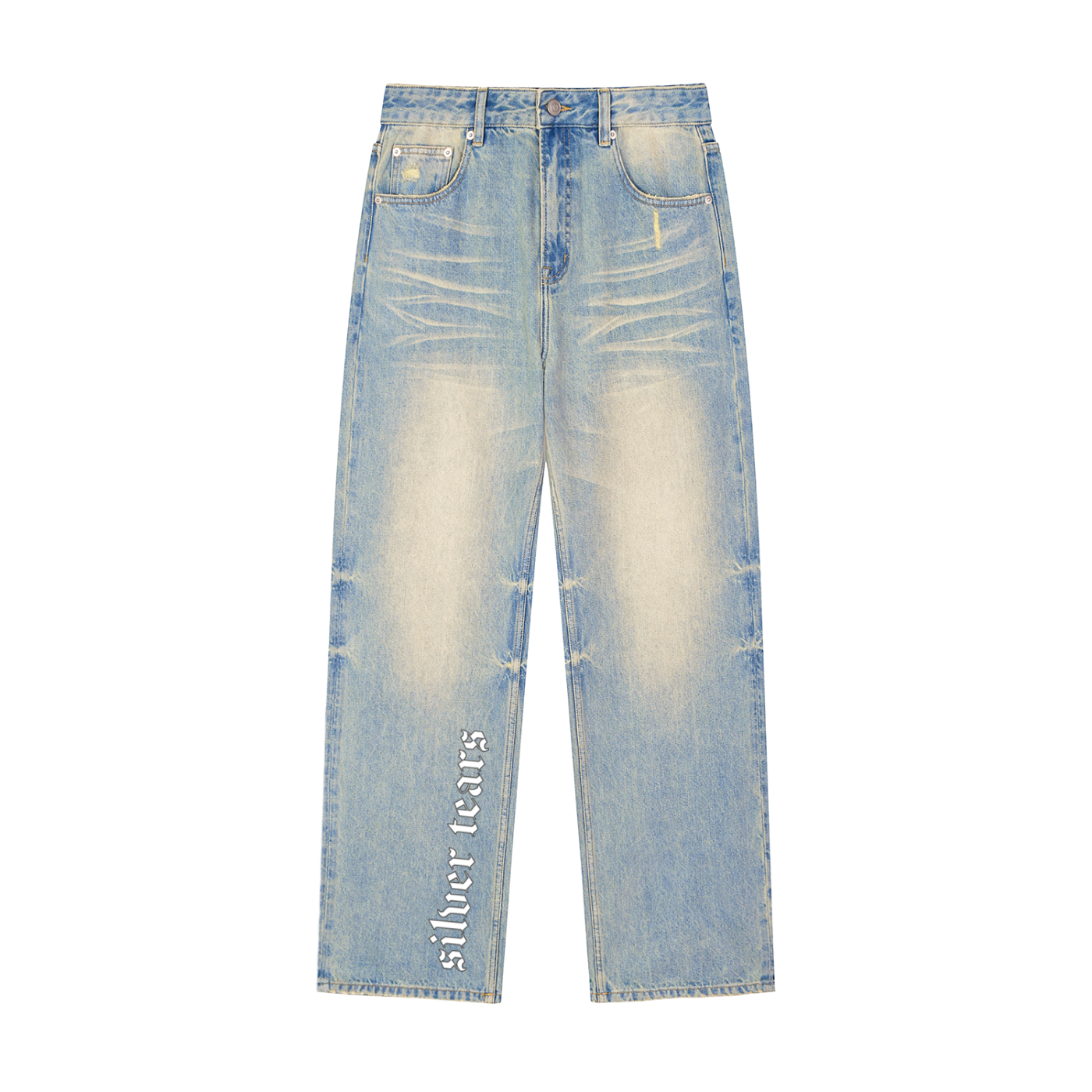 Sun Fade Raw Denim Jeans