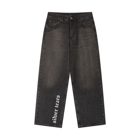 Vintage Wash Heavyweight Black Denim Jeans